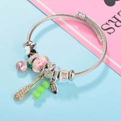 Stainless Steel Bracelet With Alloy Charms BS-1792
