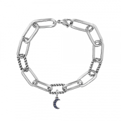 Stainless Steel Me Link Bracelet with Small Charms ML287