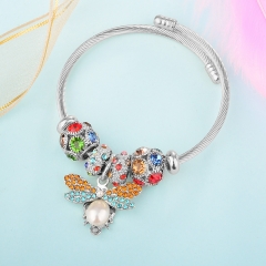 Stainless Steel Bracelet With Alloy Charms BS-1847A