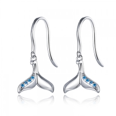 sterling silver women korean cute earrings BSE407