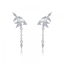 sterling silver women korean cute earrings BSE350