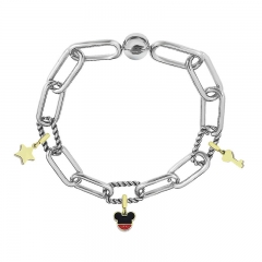 Stainless Steel Women Me Link Bracelet with Small Charms  MY072