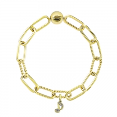 Stainless Steel Women Me Link Bracelet with Small Charms  MYG205