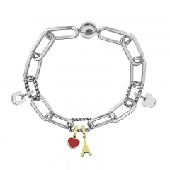 Stainless Steel Women Me Link Bracelet with Small Charms  MY138