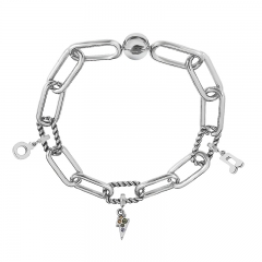 Stainless Steel Women Me Link Bracelet with Small Charms  MY045