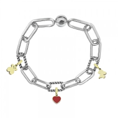 Stainless Steel Women Me Link Bracelet with Small Charms  MY080