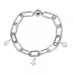 Stainless Steel Women Me Link Bracelet with Small Charms  MY020