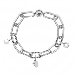 Stainless Steel Women Me Link Bracelet with Small Charms  MY040