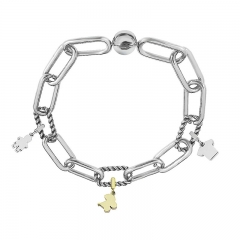 Stainless Steel Women Me Link Bracelet with Small Charms  MY103