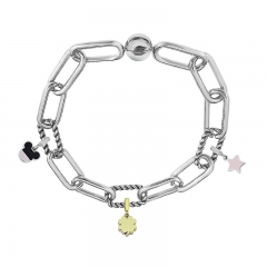 Stainless Steel Women Me Link Bracelet with Small Charms  MY109