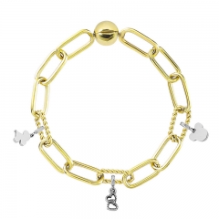 Stainless Steel Women Me Link Bracelet with Small Charms  MYG077