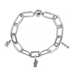 Stainless Steel Women Me Link Bracelet with Small Charms  MY004