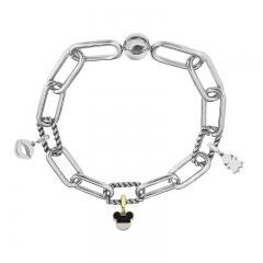 Stainless Steel Women Me Link Bracelet with Small Charms  MY116