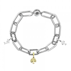 Stainless Steel Women Me Link Bracelet with Small Charms  MY115