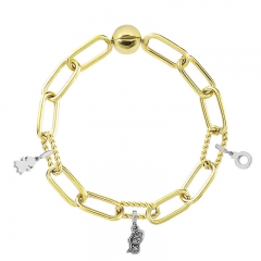 Stainless Steel Women Me Link Bracelet with Small Charms  MYG071