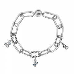Stainless Steel Women Me Link Bracelet with Small Charms  MY015