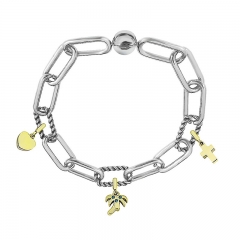 Stainless Steel Women Me Link Bracelet with Small Charms  MY065