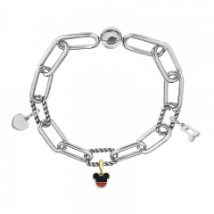 Stainless Steel Women Me Link Bracelet with Small Charms  MY118