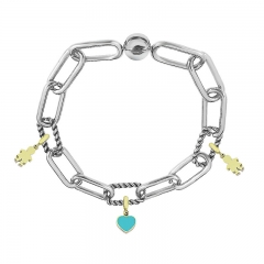 Stainless Steel Women Me Link Bracelet with Small Charms  MY085