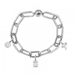 Stainless Steel Women Me Link Bracelet with Small Charms  MY028