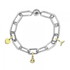 Stainless Steel Women Me Link Bracelet with Small Charms  MY071