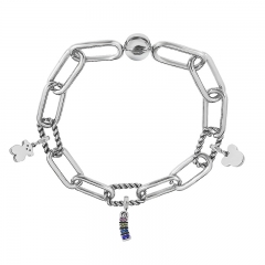 Stainless Steel Women Me Link Bracelet with Small Charms  MY052
