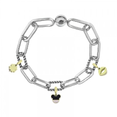 Stainless Steel Women Me Link Bracelet with Small Charms  MY079