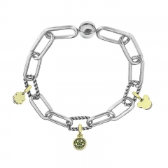 Stainless Steel Women Me Link Bracelet with Small Charms  MY064