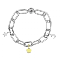Stainless Steel Women Me Link Bracelet with Small Charms  MY117