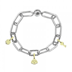 Stainless Steel Women Me Link Bracelet with Small Charms  MY098