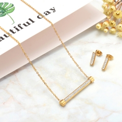 stainless steel women jewelry set necklace