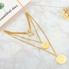 Trendy Stainless Steel Gold Plated Necklace for women XXXN-0053