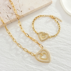 Stainless steel jewelry set with brass charms  TTTS-0007