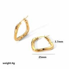 Hollow Gold Hoop Earrings Tarnish Free Gold Plated Stainless Steel Jewelry ES-2544G