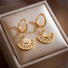 Stainless Steel Women Charm 18 K Gold Earrings ES-2750