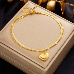 Stainless Steel 18K Gold Plated Anklets With Charms For Women  AN017