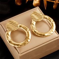 Stainless Steel Women Charm 18 K Gold Earrings ES-2728
