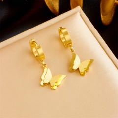 Stainless Steel Women Charm 18 K Gold Earrings ES-2724