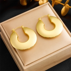 Stainless Steel Women Charm 18 K Gold Earrings ES-2736