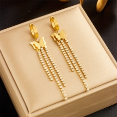 Stainless Steel Women Charm 18 K Gold Earrings ES-2773