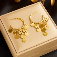 Stainless Steel Women Charm 18 K Gold Earrings ES-2769