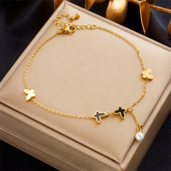 Stainless Steel 18K Gold Plated Anklets With Charms For Women  AN018