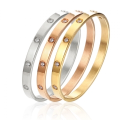 Fashion Stainless Steel Gold Bangles Jewelry Women ZC-0676