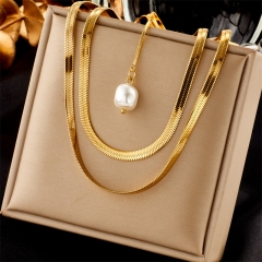 new stainless steel women gold plated necklace NS-1607