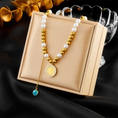 new stainless steel women gold plated necklace NS-1651
