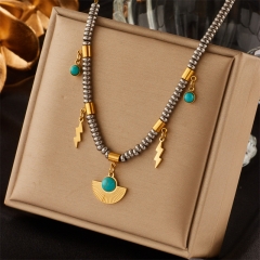 new stainless steel women gold plated necklace NS-1634