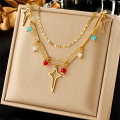 new stainless steel women gold plated necklace NS-1643