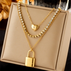 new stainless steel women gold plated necklace NS-1642