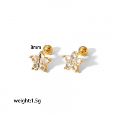 Gold Stud Earrings Gold Plated Stainless Steel Jewelry ES-2784