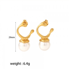 Women Jewelry Stainless Steel Gold drop Earrings ES-2808